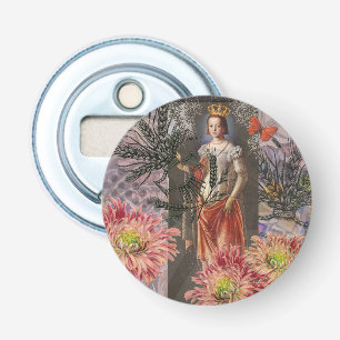Hemelse Maagd Godin Collage: Vintage Hemels Button Flesopener