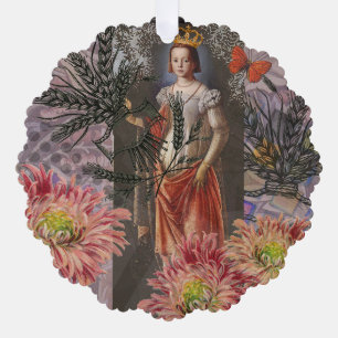 Hemelse Maagd Godin Collage: Vintage Hemels Ornament Kaart
