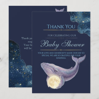 Hemelse Maan Baby Shower Bedankkaart | Walvis