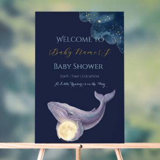 Hemelse Maan Baby Shower Welkom Bord | Walvis &