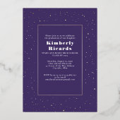 Hemelse Maan en Sterren Afstuderen Foto Afstuderen Folie Uitnodiging (Achterkant)