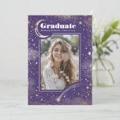 Hemelse Maan en Sterren Afstuderen Foto Afstuderen Kaart (Staand voorkant)