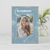Hemelse Maan en Sterren Afstuderen Foto Afstuderen Kaart (Staand voorkant)