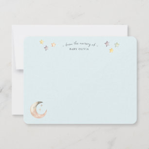 Hemelse Maan en Sterren Blauwe Baby Boy Shower Bedankkaart