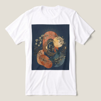 Hemelse Maan en Zon Gouden Boog Mystieke Botanisch Tri-Blend Shirt