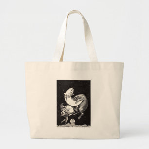 Hemelse Maan Lucht Universum God Nacht Illustratie Grote Tote Bag