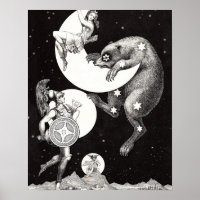 Hemelse Maan Lucht Universum God Nacht Illustratie