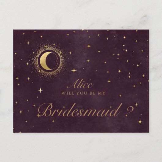 hemelse maan maanbruidsmaid Uitnodiging na (Voorkant)