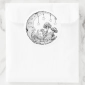 Hemelse maan paddenstoel liefhebber ronde sticker (Tas)