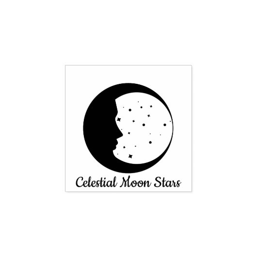 Hemelse Maan Sterren Astrologie Rubberstempel (Afrduk)