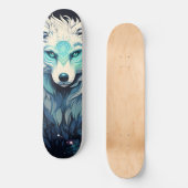 Hemelse Maan Wilde Wolf Skateboard (Voorkant)