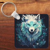 Hemelse Maan Wilde Wolf Sleutelhanger (Voorkant)