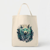 Hemelse Maan Wilde Wolf Tote Bag (Voorkant)