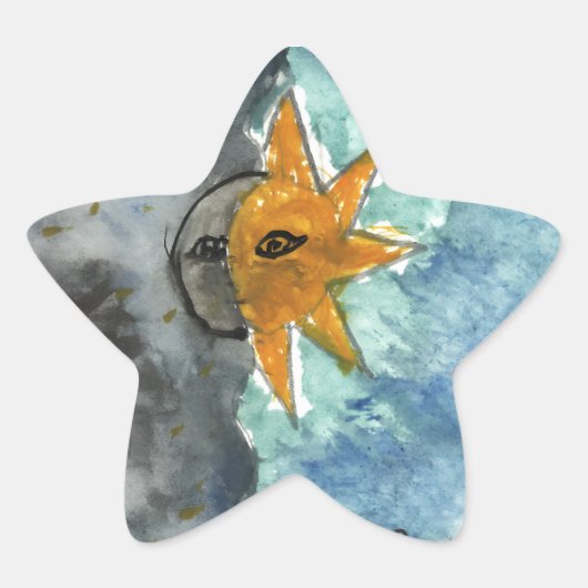 Hemelse maan zon sticker (Voorkant)