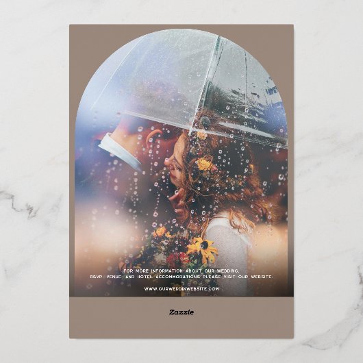 Hemelse Maan & Zonnekam Monogram Huwelijk Folie Uitnodiging (Achterkant)