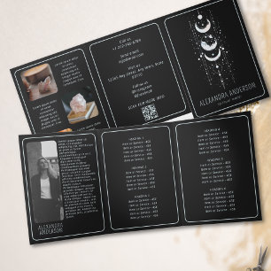 Hemelse Maanfasen Mystieke Spirituele QR-code Drieluik Kaart