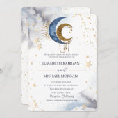 Hemelse manen, sterren bruiloft uitnodiging (Voorkant / Achterkant)