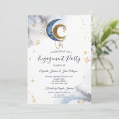 Hemelse manen, sterren uitnodiging (Staand voorkant)