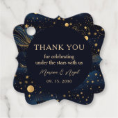 Hemelse Marine Gouden Bruiloft Dank Je Bedankjes Labels (Voorkant)