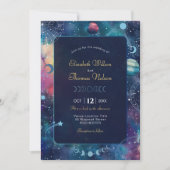 Hemelse Midnight Moon Wedding Kaart (Voorkant)