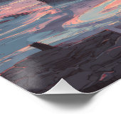 Hemelse Mist Eclips Fantasie Landschap Perfect Poster (Hoek)