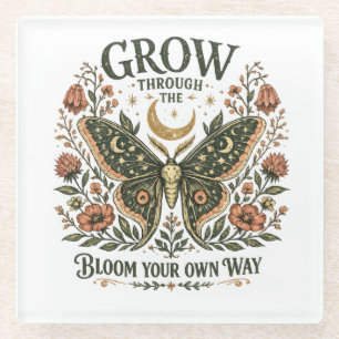 Hemelse Mot Bloemensticker Glazen Onderzetter
