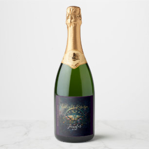 Hemelse Mot en Maanfasen – Betoverde Nacht Sparkling Wijnetiket