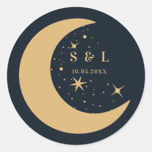 Hemelse Mystieke Elementen Sterrenbeelden Envelop Ronde Sticker