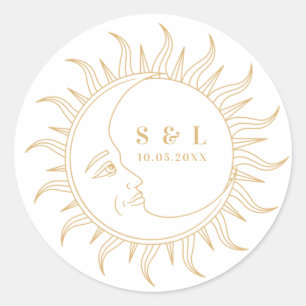 Hemelse Mystieke Elementen Sterrenbeelden Envelop Ronde Sticker