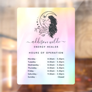 Hemelse Mystieke Maan Godin Regenboog Uren Raamsticker