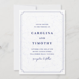 Hemelse Nacht Hemel Aquarel Huwelijksuitnodiging Kaart