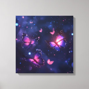 Hemelse Nacht Vlinder Tuin Canvas Afdruk
