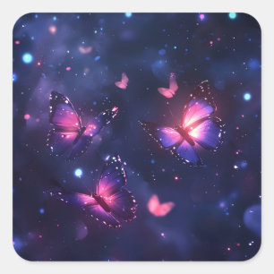 Hemelse Nacht Vlinder Tuin Vierkante Sticker