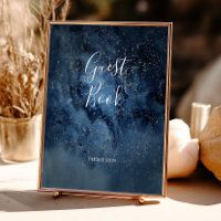 Hemelse Nachtelijke Hemel | Gouden Gastboek Bord