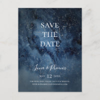 Hemelse Nachthemel Zilver Save The Date Postkaart