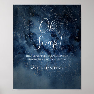 Hemelse Nachthemel Zilveren Oh Snap Hashtag Bord Poster