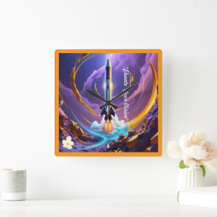 "Hemelse navigatie" Vierkante Klok