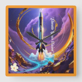 "Hemelse navigatie" Vierkante Klok (Voorkant)