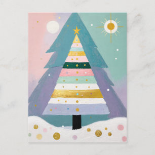 Hemelse Pastel Kerstboom Feestdagenkaart