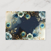 Hemelse pauwenveren Elegante bruiloft Informatiekaartje (Achterkant)