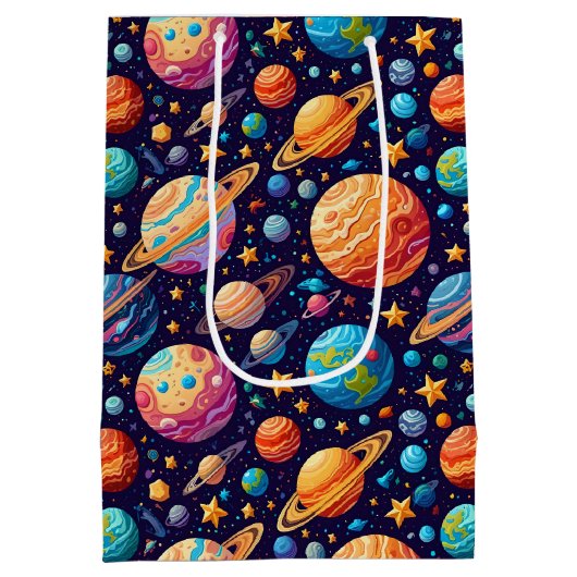 Hemelse planeten en sterren medium cadeauzakje (Achterkant)