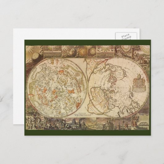  hemelse planisfeer kaart door Joseph Moxon (Voorkant / Achterkant)