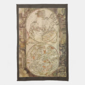  hemelse planisfeer kaart door Joseph Moxon Theedoek (Verticaal)