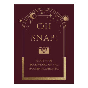 Hemelse Rode Gouden Zon Maan Sterren Oh Snap Perfect Poster