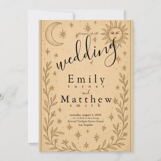 Hemelse Romance - Maan en Zon Ontwerp Kaart (Voorkant)