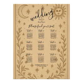 Hemelse Romance Mystieke Zon en Maan Perfect Poster