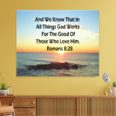 HEMELSE ROMEINEN 8:28 BIJBELVERS CANVAS AFDRUK (Insitu (Woonkamer))