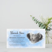 Hemelse rouwfoto bedankkaart (Staand voorkant)