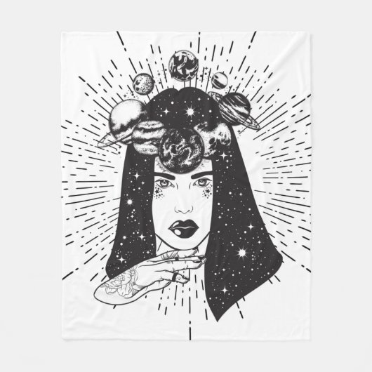 Hemelse ruimtevrouw fleece deken (Voorkant)