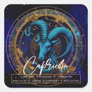 Hemelse Steenbok Symbool Fantasie Etherische Zodia Vierkante Sticker